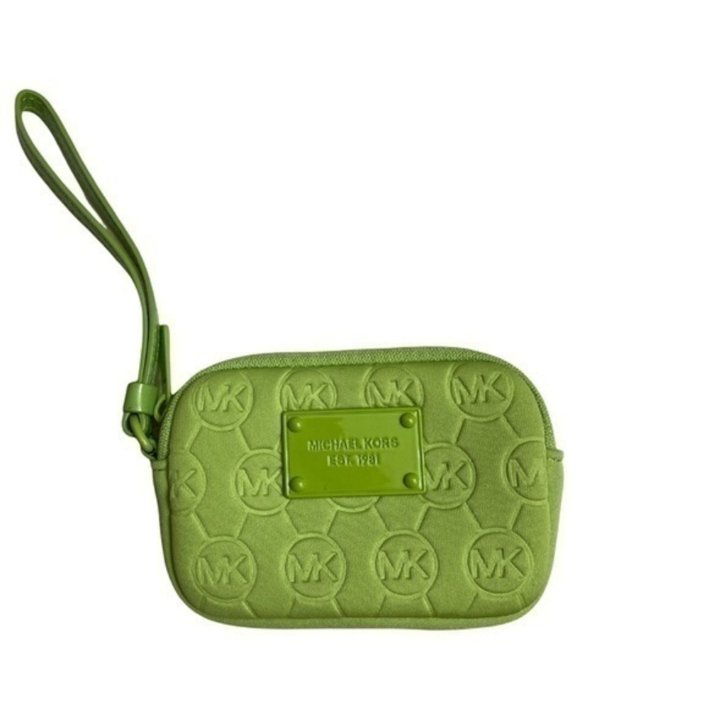 Michael kors green wristlet bag